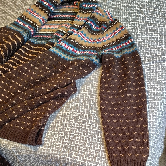 Chaps Multicolor Patterned Cardigan - Picture 5 of 8